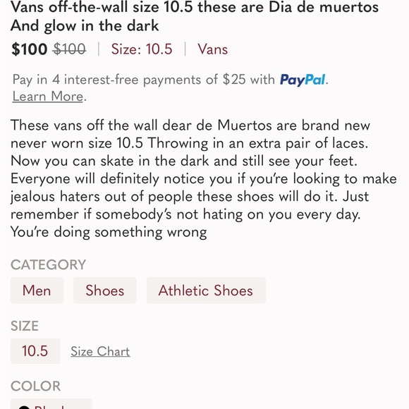 Fans off the wall, dia de Muertos glow in the dark size 10.5 - Picture 6 of 6